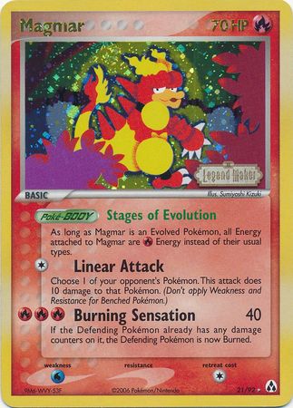 Magmar (21/92) (Stamped) [EX: Legend Maker] | Mega City Incorporated