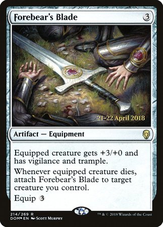 Forebear's Blade [Dominaria Promos] | Mega City Incorporated