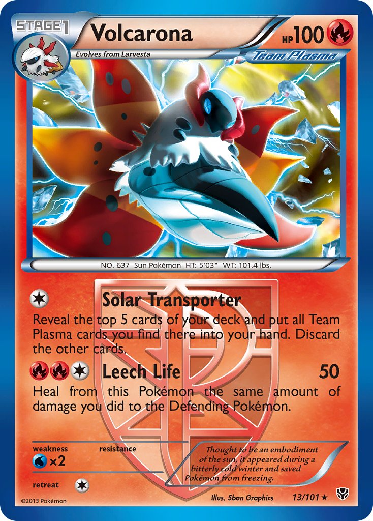 Volcarona (13/101) (Theme Deck Exclusive) [Black & White: Plasma Blast] | Mega City Incorporated