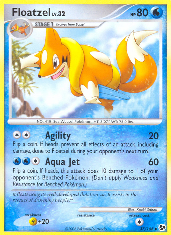 Floatzel (37/106) [Diamond & Pearl: Great Encounters] | Mega City Incorporated