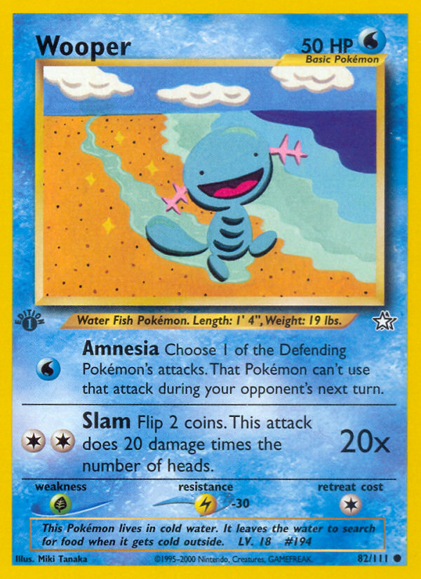 Wooper (82/111) [Neo Genesis 1st Edition] | Mega City Incorporated