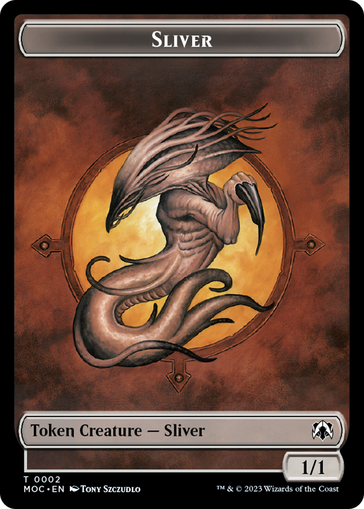 Goblin // Sliver Double-Sided Token [March of the Machine Commander Tokens] | Mega City Incorporated