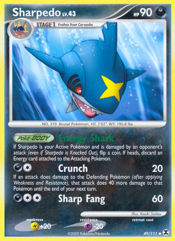 Sharpedo (49/111) [Platinum: Rising Rivals] | Mega City Incorporated