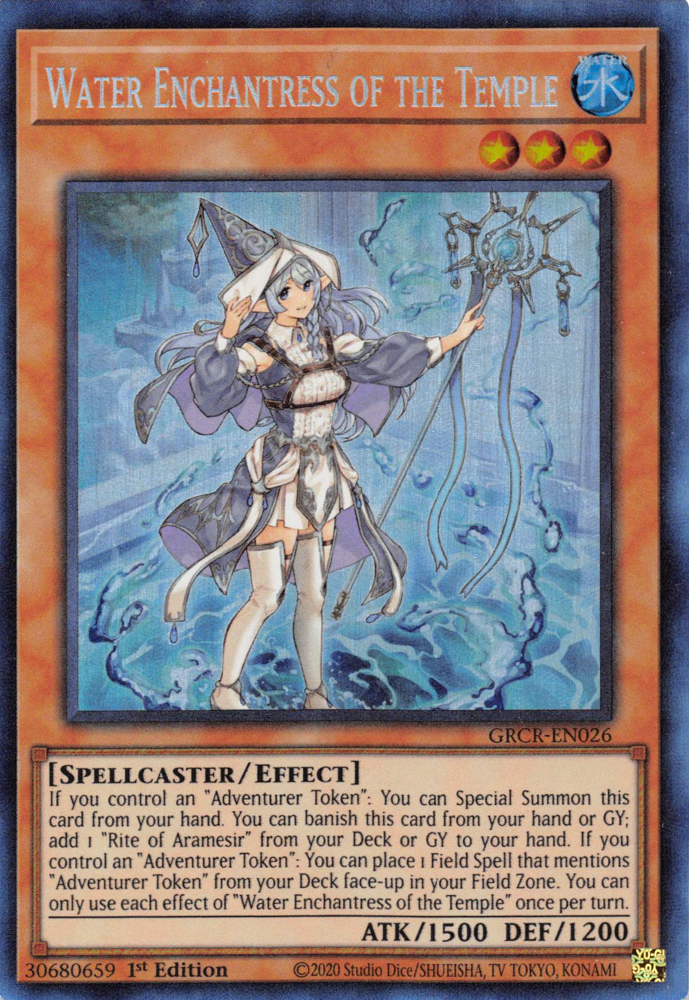 Water Enchantress of the Temple [GRCR-EN026] Collector's Rare | Mega City Incorporated