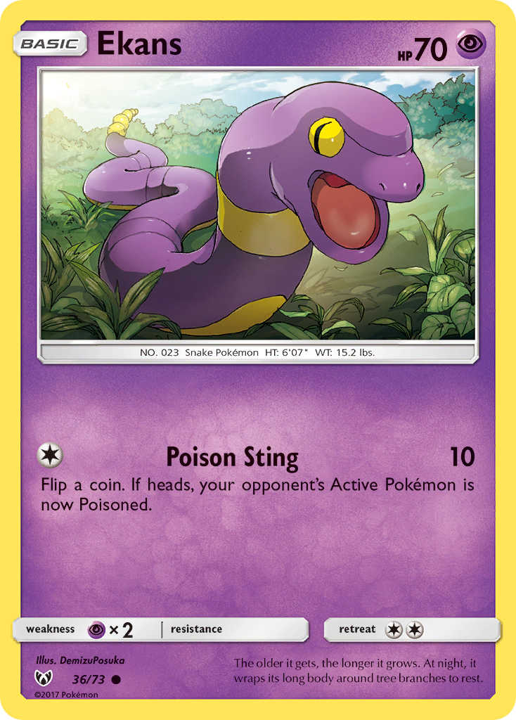 Ekans (36/73) [Sun & Moon: Shining Legends] | Mega City Incorporated