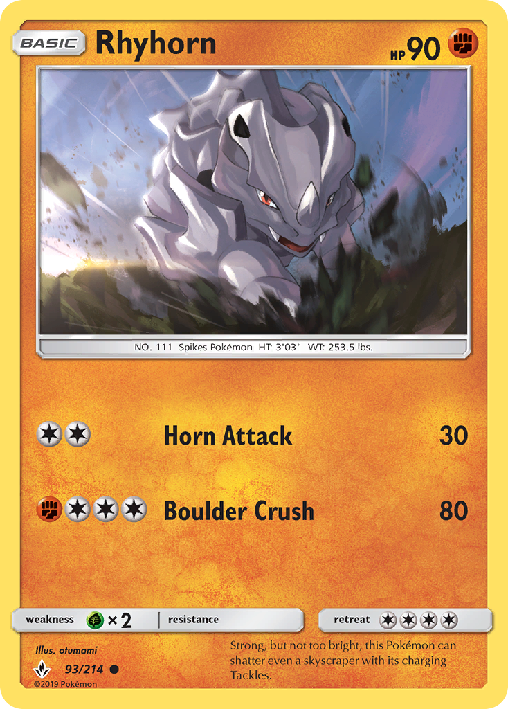 Rhyhorn (93/214) [Sun & Moon: Unbroken Bonds] | Mega City Incorporated