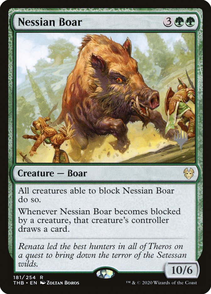 Nessian Boar (Promo Pack) [Theros Beyond Death Promos] | Mega City Incorporated