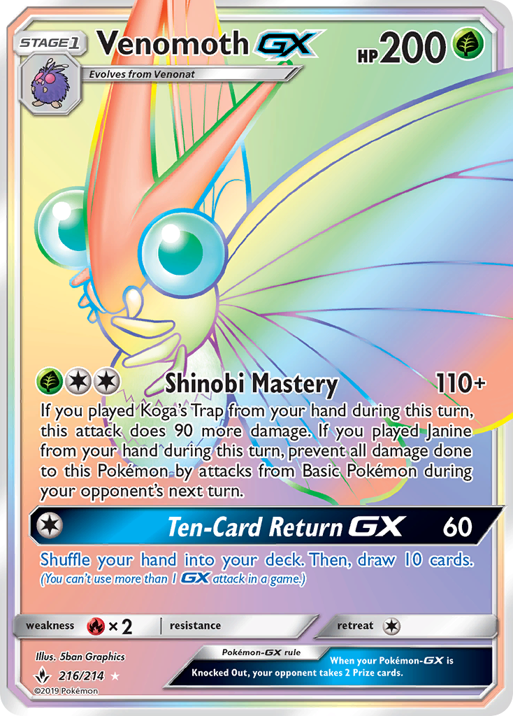 Venomoth GX (216/214) [Sun & Moon: Unbroken Bonds] | Mega City Incorporated