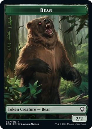 Kavu // Bear Double-sided Token [Dominaria United Commander Tokens] | Mega City Incorporated