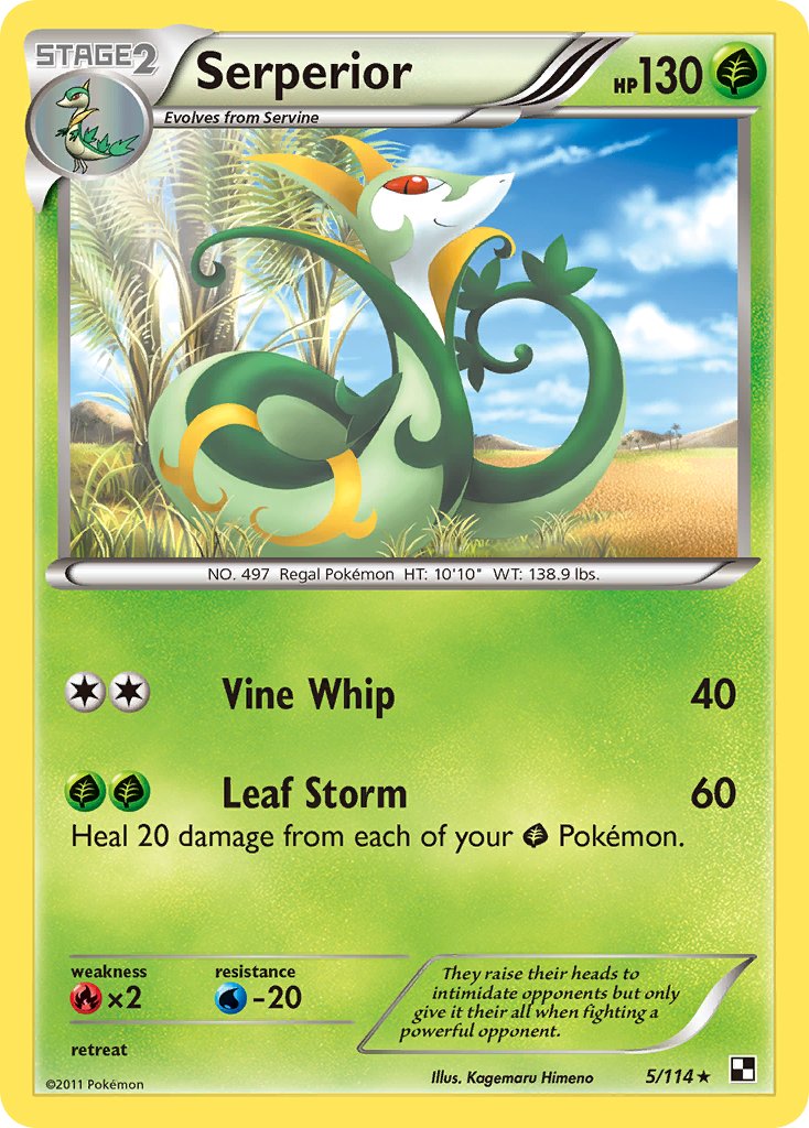 Serperior (5/114) (Cracked Ice Holo) (Theme Deck Exclusive) [Black & White: Base Set] | Mega City Incorporated