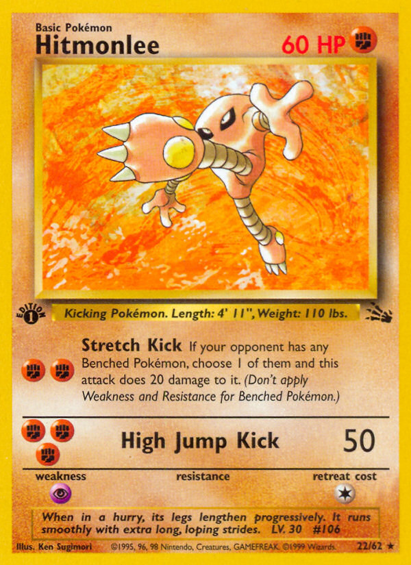 Hitmonlee (22/62) [Fossil 1st Edition] | Mega City Incorporated