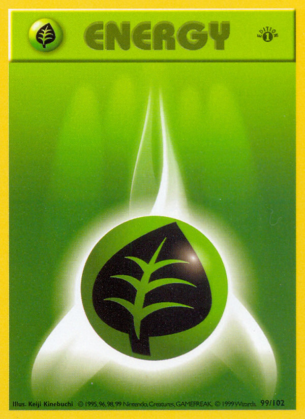 Grass Energy (99/102) (Shadowless) [Base Set 1st Edition] | Mega City Incorporated