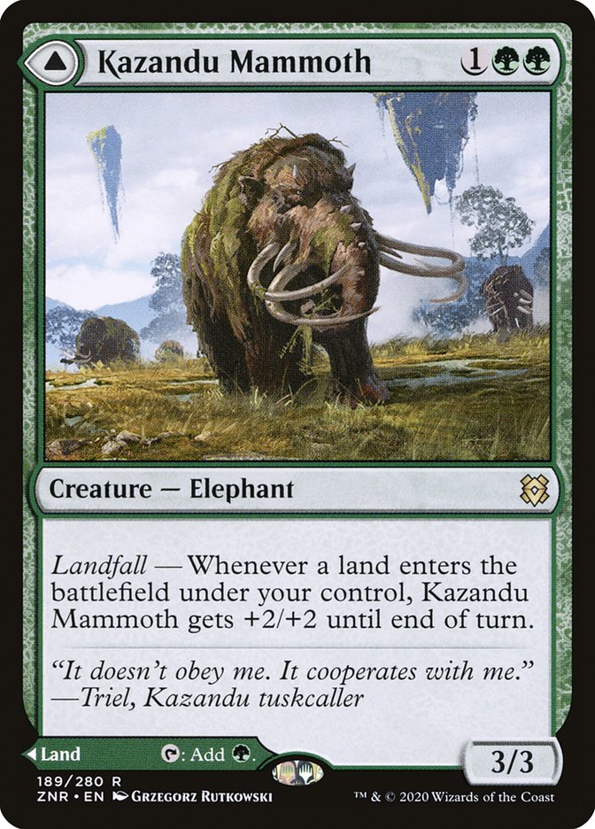 Kazandu Mammoth // Kazandu Valley [Zendikar Rising] | Mega City Incorporated