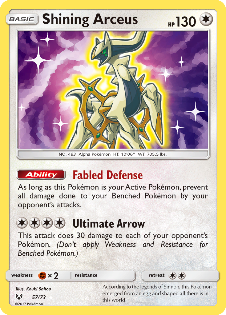 Shining Arceus (57/73) [Sun & Moon: Shining Legends] | Mega City Incorporated