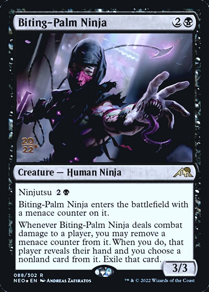 Biting-Palm Ninja [Kamigawa: Neon Dynasty Prerelease Promos] | Mega City Incorporated