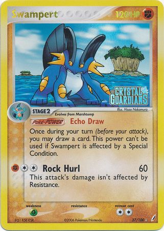 Swampert (27/100) (Stamped) [EX: Crystal Guardians] | Mega City Incorporated