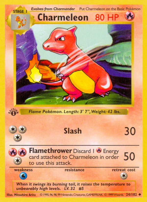 Charmeleon (24/102) (Shadowless) [Base Set 1st Edition] | Mega City Incorporated