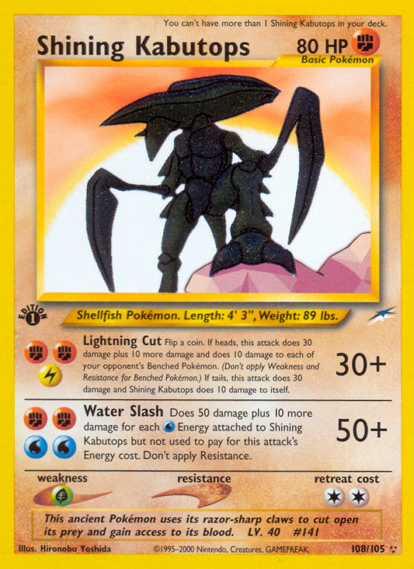 Shining Kabutops (108/105) [Neo Destiny 1st Edition] | Mega City Incorporated