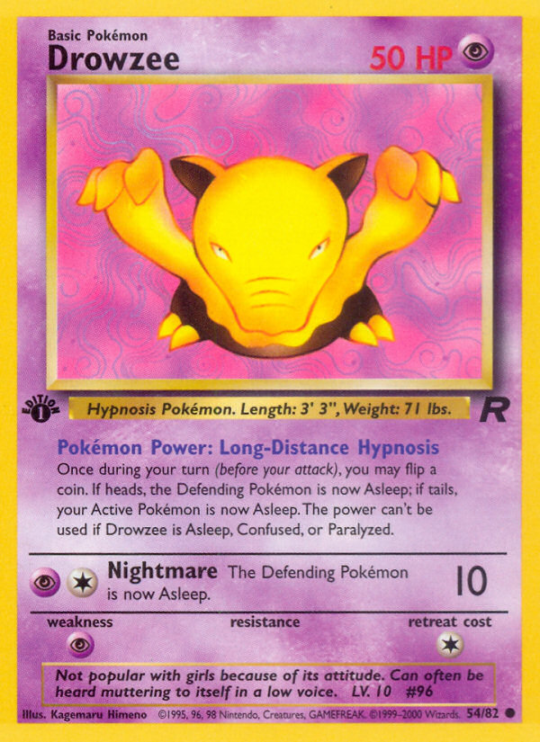 Drowzee (54/82) [Team Rocket 1st Edition] | Mega City Incorporated