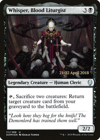 Whisper, Blood Liturgist [Dominaria Promos] | Mega City Incorporated