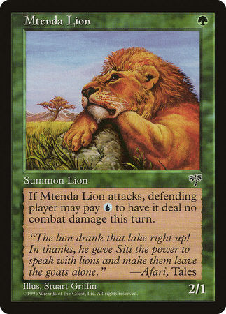 Mtenda Lion [Mirage] | Mega City Incorporated