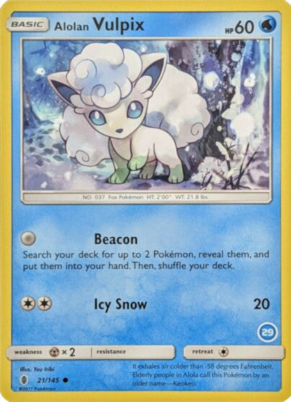 Alolan Vulpix (21/145) (Deck Exclusive #29) [Sun & Moon: Trainer Kit - Alolan Ninetales] | Mega City Incorporated