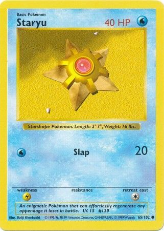 Staryu (65/102) [Base Set Shadowless Unlimited] | Mega City Incorporated