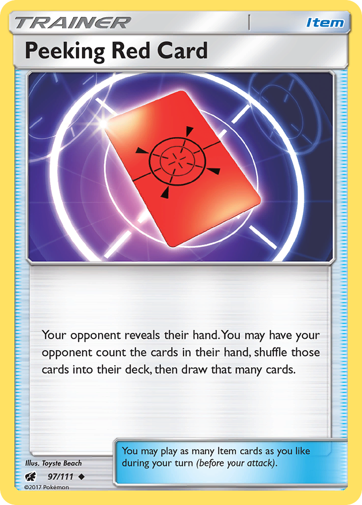 Peeking Red Card (97/111) [Sun & Moon: Crimson Invasion] | Mega City Incorporated