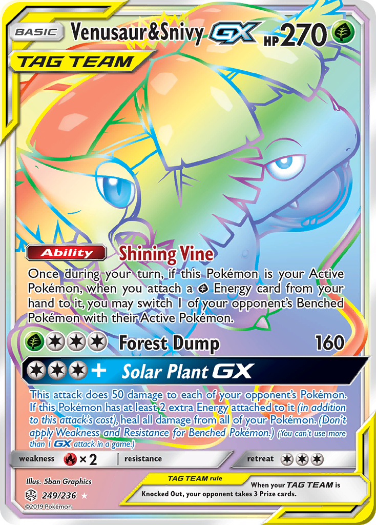 Venusaur & Snivy GX (249/236) [Sun & Moon: Cosmic Eclipse] | Mega City Incorporated