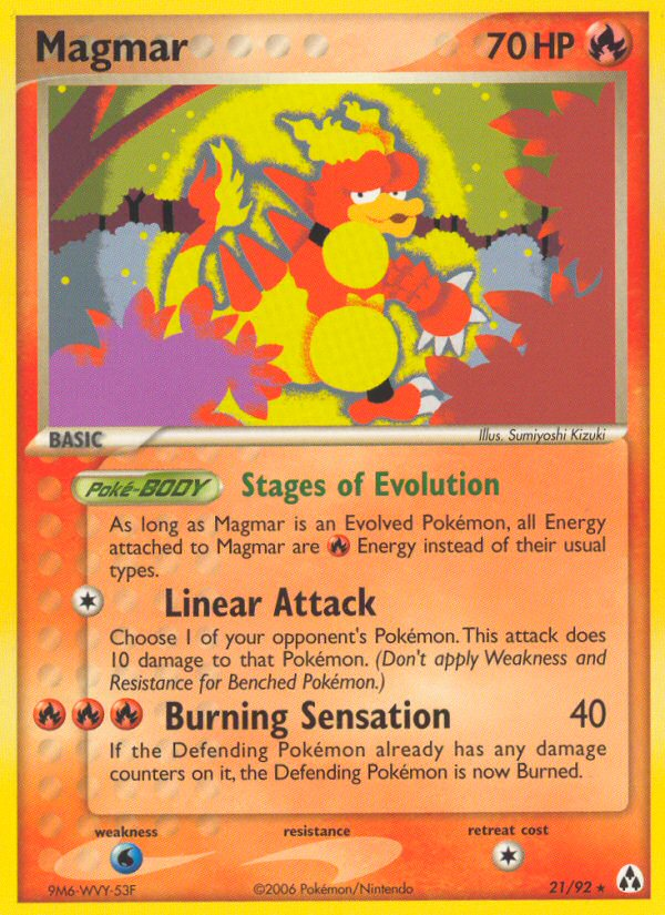 Magmar (21/92) [EX: Legend Maker] | Mega City Incorporated