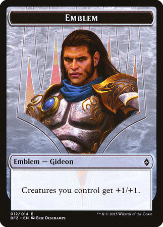 Emblem - Gideon, Ally of Zendikar [Battle for Zendikar Tokens] | Mega City Incorporated