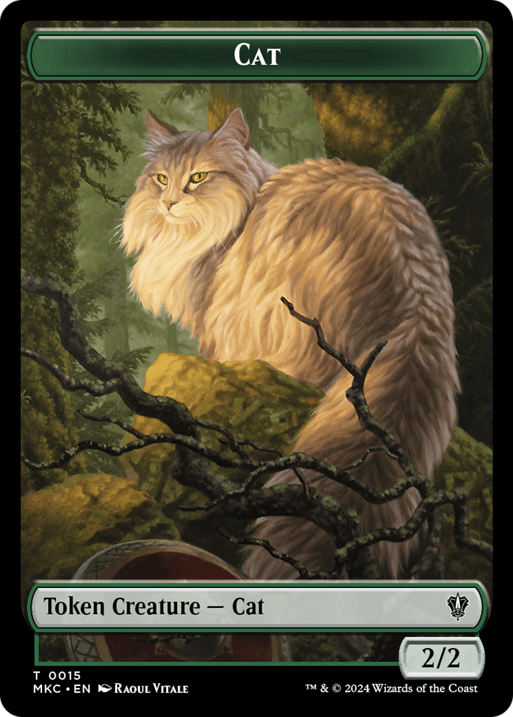 Drake // Cat Double-Sided Token [Murders at Karlov Manor Commander Tokens] | Mega City Incorporated