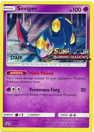 Seviper (SM46) (Staff Prerelease Promo) [Sun & Moon: Black Star Promos] | Mega City Incorporated