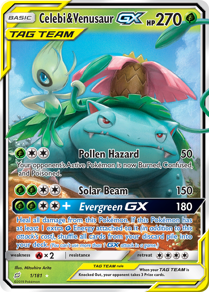 Celebi & Venusaur GX (1/181) [Sun & Moon: Team Up] | Mega City Incorporated