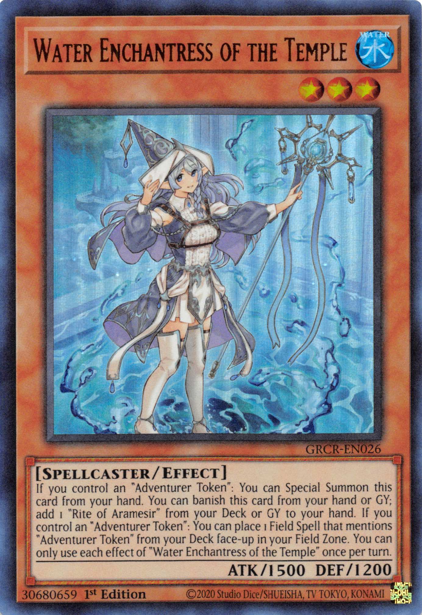 Water Enchantress of the Temple [GRCR-EN026] Ultra Rare | Mega City Incorporated