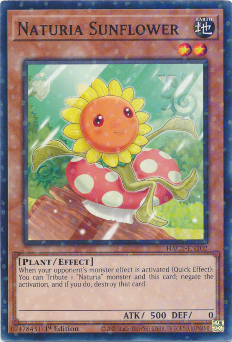 Naturia Sunflower (Duel Terminal) [HAC1-EN102] Parallel Rare | Mega City Incorporated