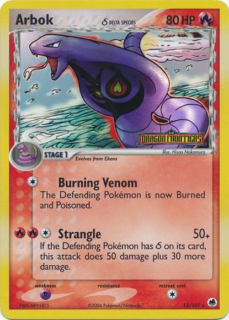 Arbok (13/101) (Delta Species) (Stamped) [EX: Dragon Frontiers] | Mega City Incorporated