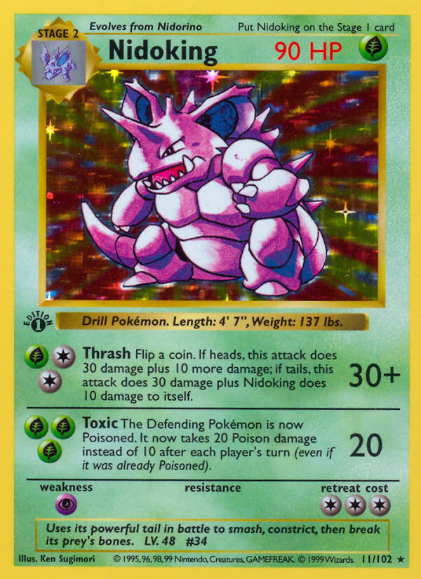 Nidoking (11/102) (Shadowless) [Base Set 1st Edition] | Mega City Incorporated