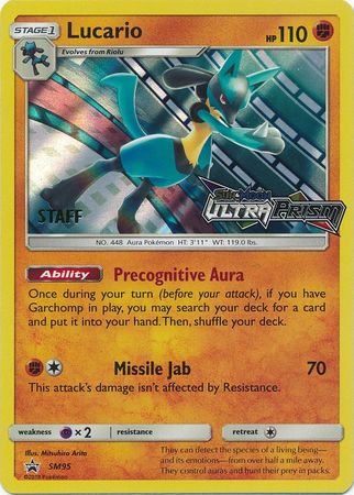 Lucario (SM95) (Staff Prerelease Promo) [Sun & Moon: Black Star Promos] | Mega City Incorporated