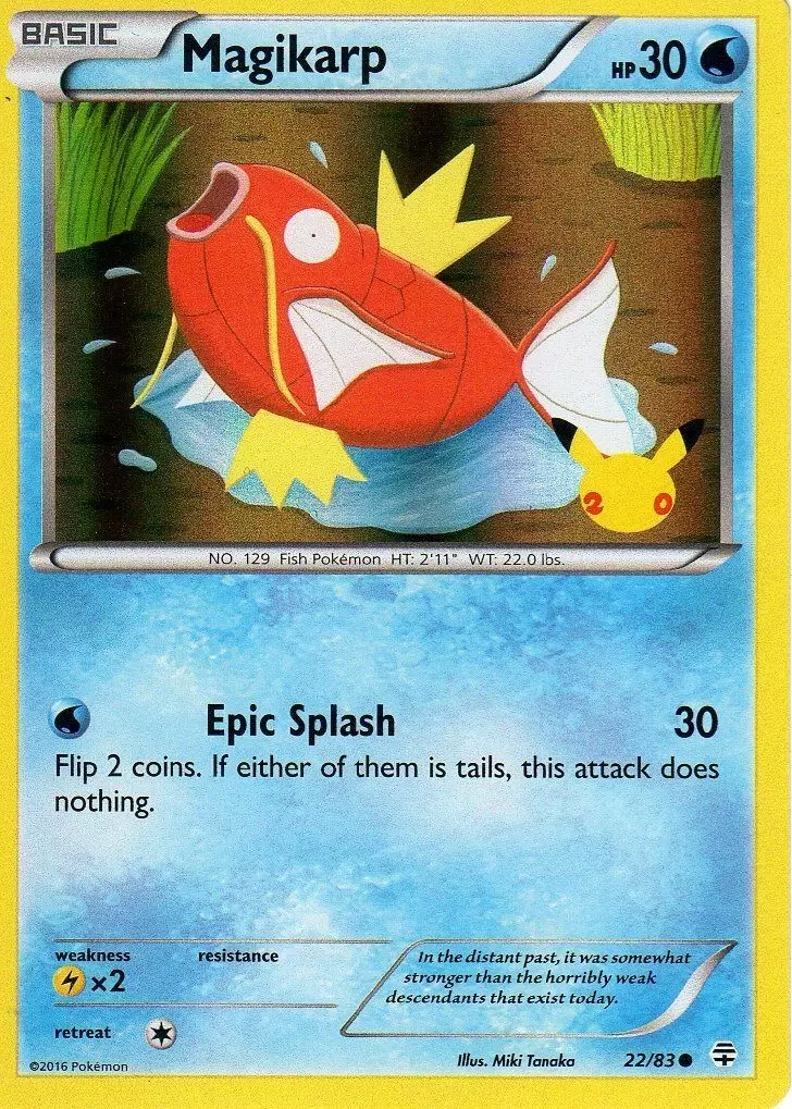 Magikarp (22/83) (20th Anniversary Stamp) [XY: Generations] | Mega City Incorporated