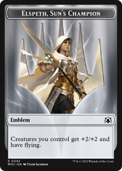 Warrior // Elspeth, Sun's Champion Emblem Double-Sided Token [March of the Machine Commander Tokens] | Mega City Incorporated