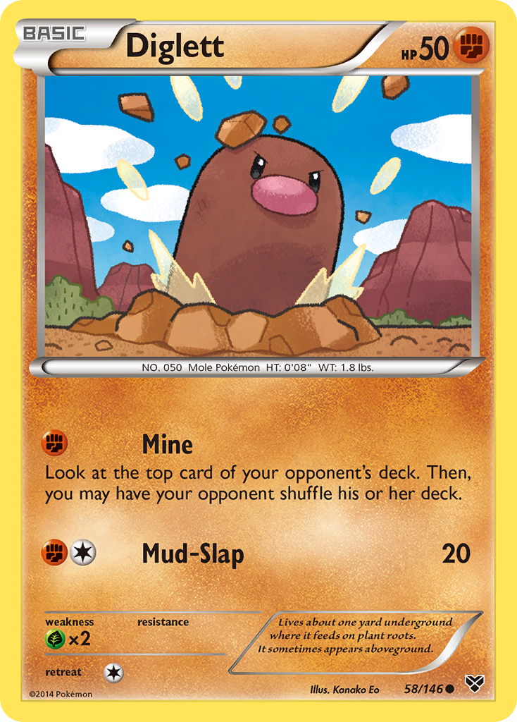 Diglett (58/146) [XY: Base Set] | Mega City Incorporated