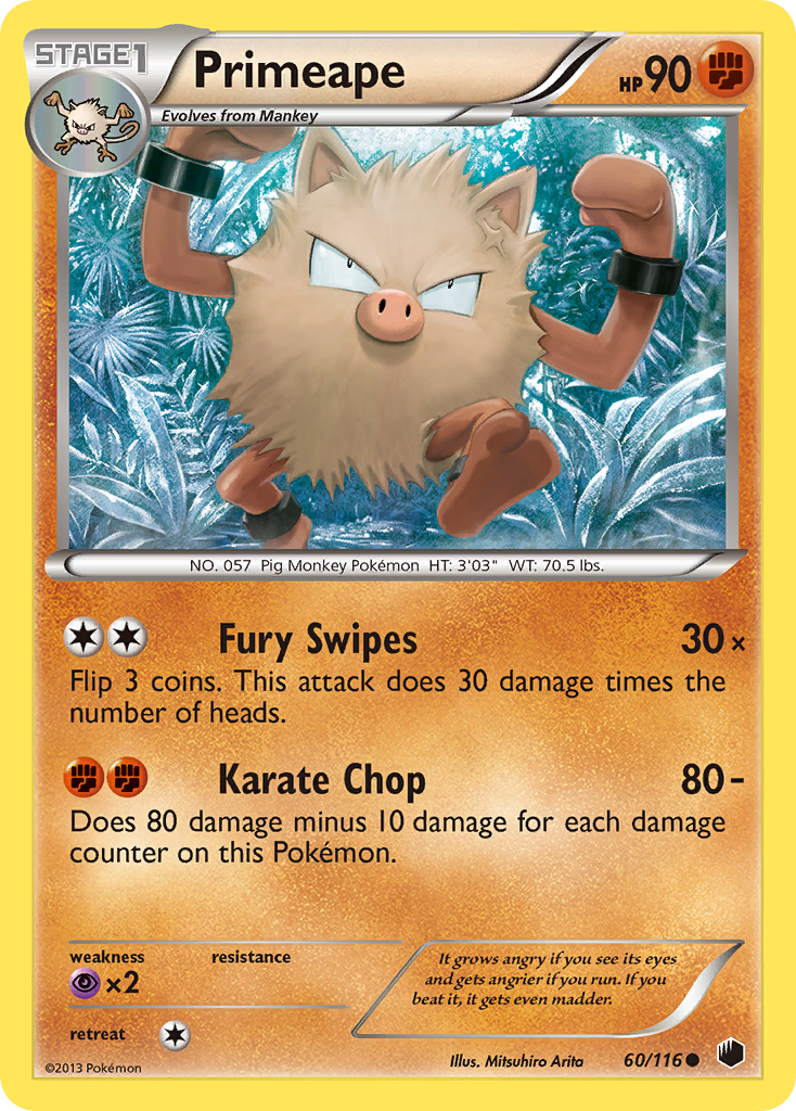 Primeape (60/116) [Black & White: Plasma Freeze] | Mega City Incorporated