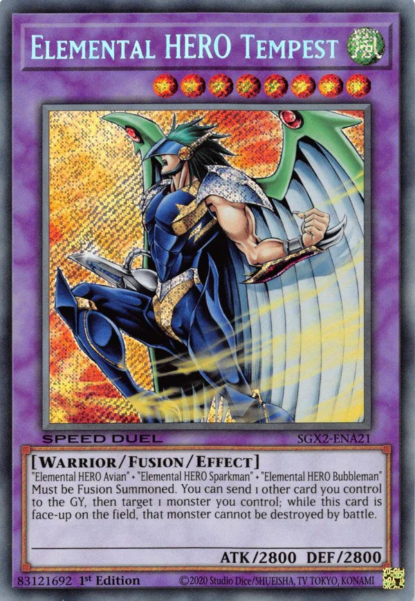 Elemental HERO Tempest [SGX2-ENA21] Secret Rare | Mega City Incorporated