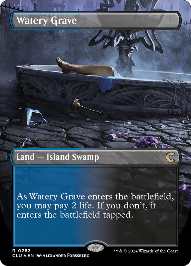 Watery Grave (Borderless) [Ravnica: Clue Edition] | Mega City Incorporated