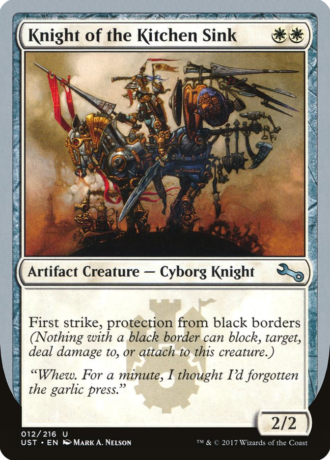 Knight of the Kitchen Sink ("protection from black border") [Unstable] | Mega City Incorporated