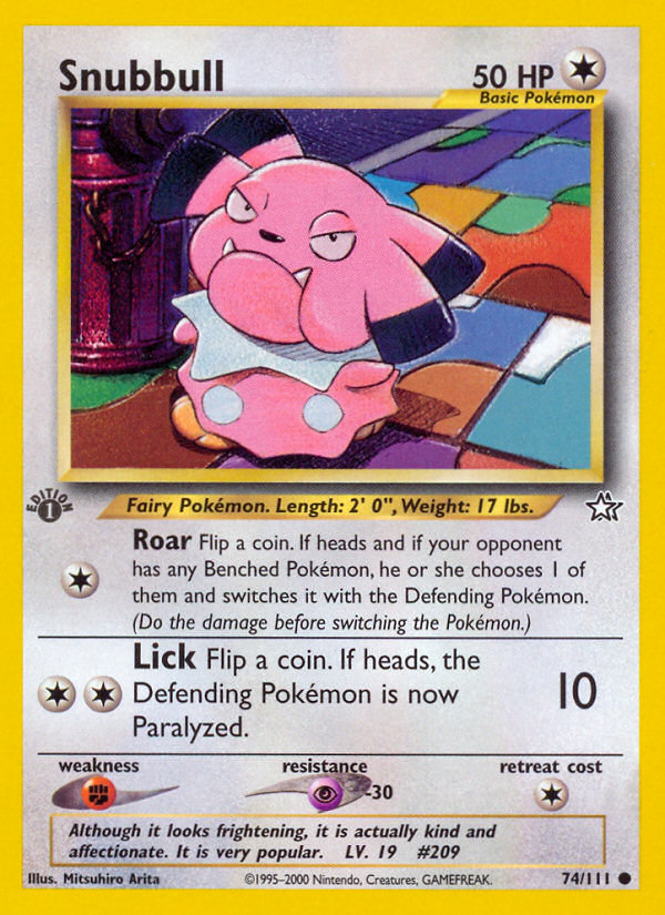 Snubbull (74/111) [Neo Genesis 1st Edition] | Mega City Incorporated