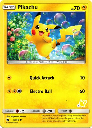 Pikachu (19/68) (Pikachu Stamp #2) [Battle Academy 2020] | Mega City Incorporated