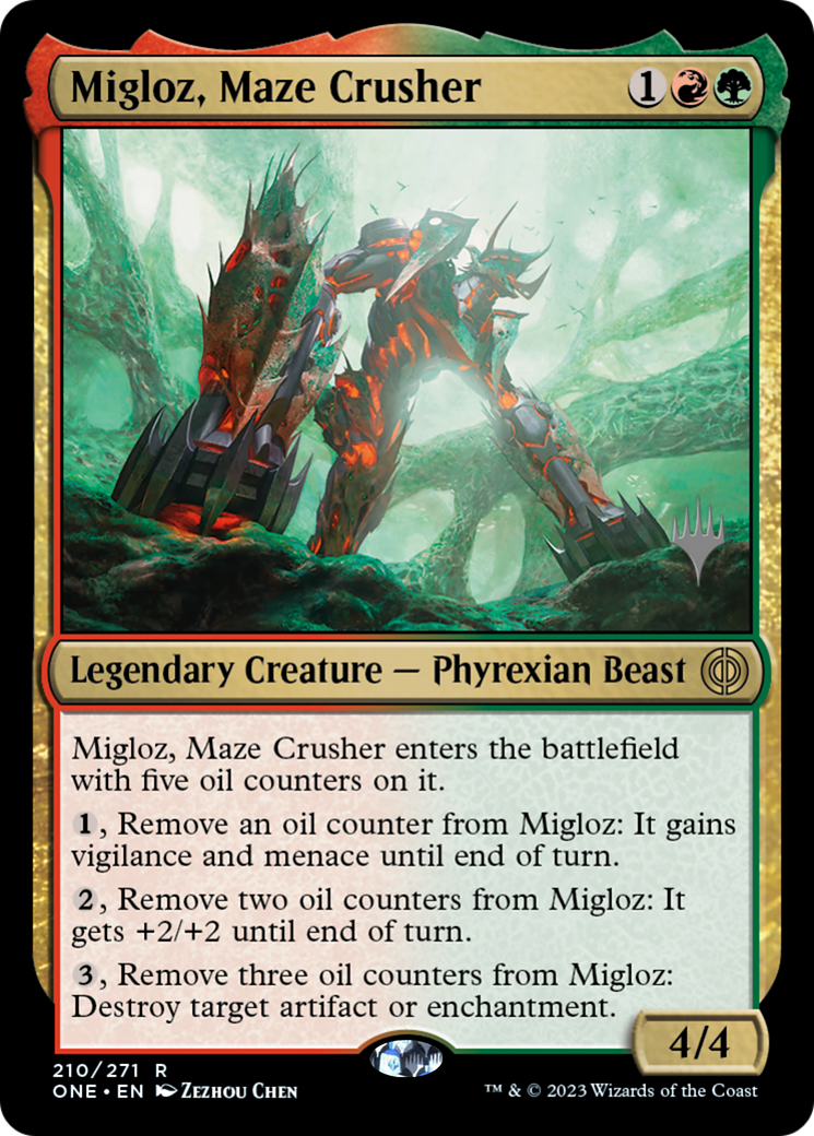 Migloz, Maze Crusher (Promo Pack) [Phyrexia: All Will Be One Promos] | Mega City Incorporated