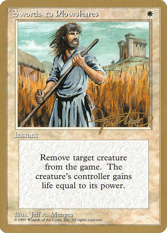 Swords to Plowshares (Mark Justice) [Pro Tour Collector Set] | Mega City Incorporated